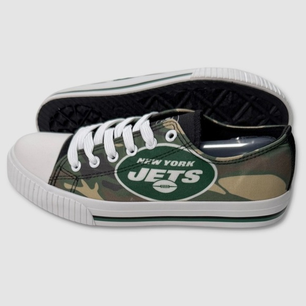 FOCO / New York Jets Sneakers / Shoes - NEW Womens 9 Camo / White - #49333-J1